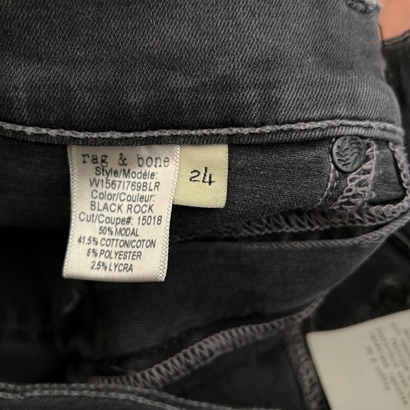 rag & bone 10” Capri Slit Jeans in Black Rock - Picture 11 of 12